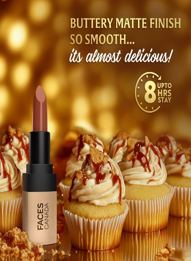 FACESCANADA Comfy Matte Velvet Touch Lipstick - Toffee Drizzle 08, 4.2g | Velvety Matte Finish | 8HR Longstay | Intense Colour | Hydrating Lips | Smooth Application - Image 3