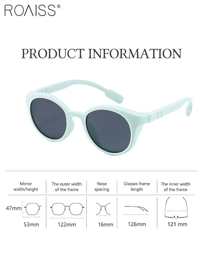 roaiss Kids Sunglasses, UV400 Protection Polarised Sun Glasses, Cartoon Beach Holiday Shades, TPEE Flexible Frame Childrens Eyeglasses for for Boys Girls and Children Age 3-12, Light Green  - Image 4