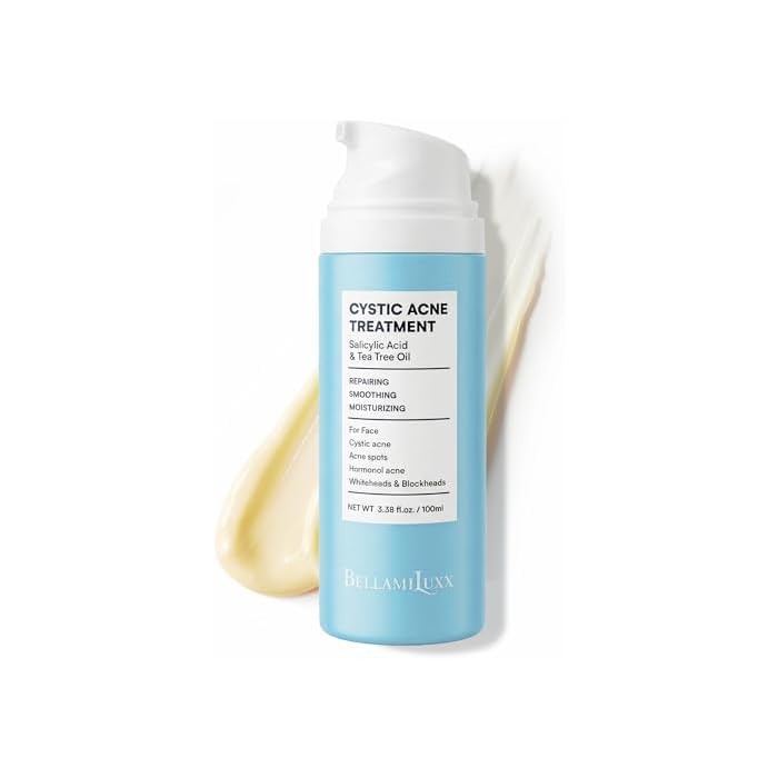 BellamiLuxx Cystic Acne Treatment for Face: Hormonal Acne Treatment Cream for Teens & Adults - Salicylic Acid & Tea Tree Oil Pimple Spot Remover - Anti-Acne Moisturizer Reduces Redness, Blemishes