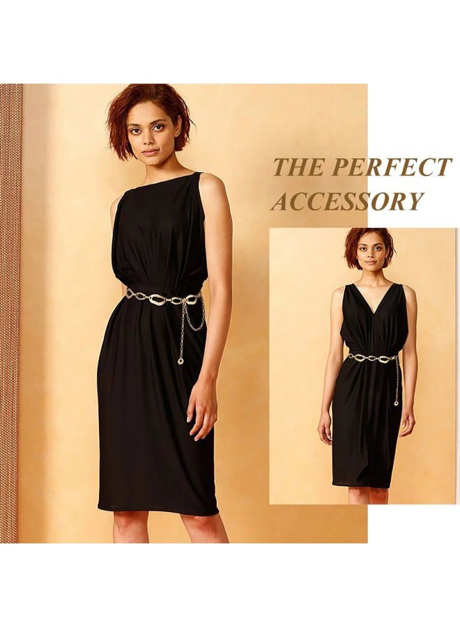 Suyi Waist Chain for Women Ladies Chunky Chain Belt for Dresses 120CM Gold 2 - Image 3