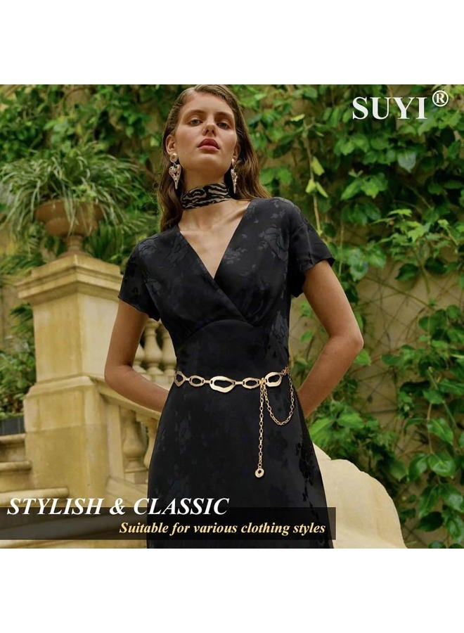 Suyi Waist Chain for Women Ladies Chunky Chain Belt for Dresses 120CM Gold 2 - Image 2