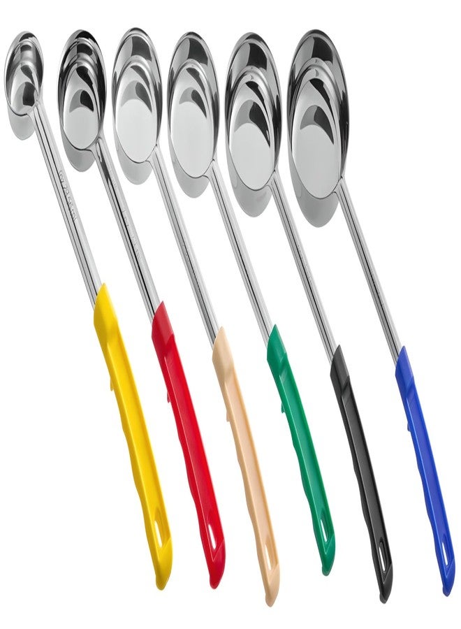 OCSParts OCS Parts Pro Series 6-Piece Solid Portion Spoons | Stainless Steel Color Coded Dishwasher Safe Kitchen Multipurpose Portion and Serving Spoons for Home and Commercial Kitchens - Image 1