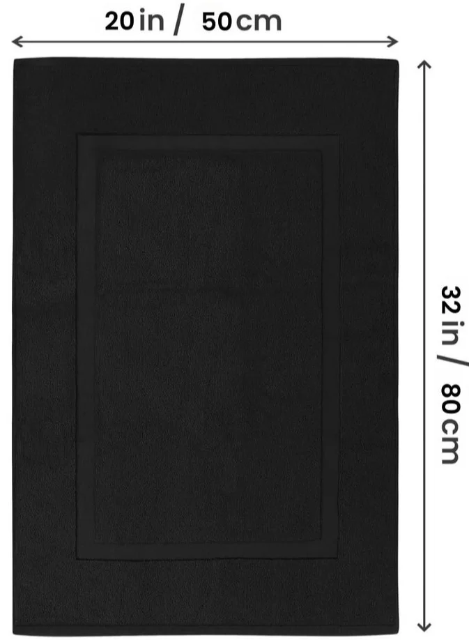 Bliss Casa Bliss Casa - Bath Mats (2 Pack, 50 x 80 cm) - 1000 GSM Bathroom Mat for Toilets, Super Soft and Extra Absorbent Floor Mats For Elegant Look (Black)