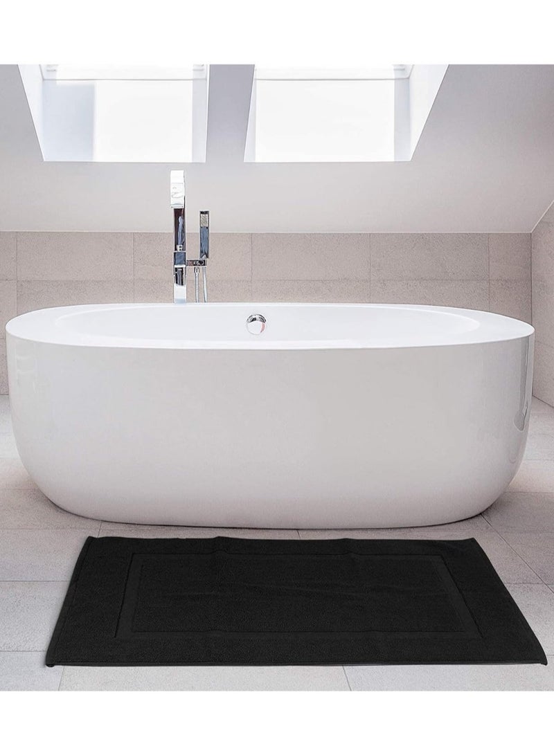 Bliss Casa - Bath Mats (2 Pack, 50 x 80 cm) - 1000 GSM Bathroom Mat for Toilets, Super Soft and Extra Absorbent Floor Mats For Elegant Look (Black) - Image 4
