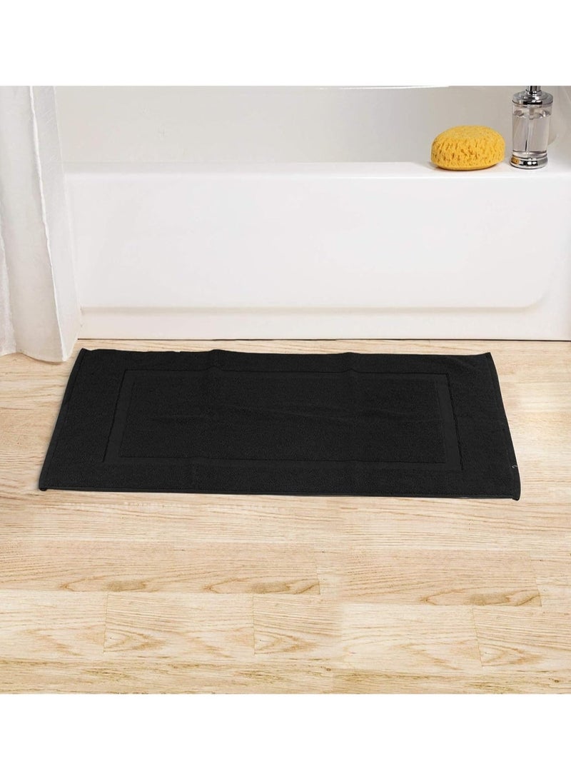 Bliss Casa - Bath Mats (2 Pack, 50 x 80 cm) - 1000 GSM Bathroom Mat for Toilets, Super Soft and Extra Absorbent Floor Mats For Elegant Look (Black) - Image 5