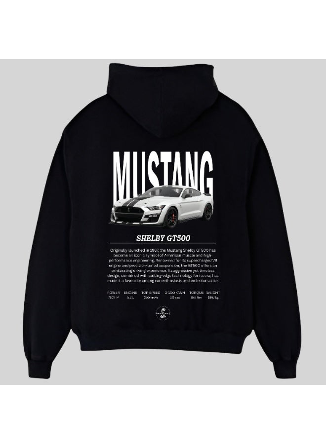 Khamsify Premium GT500 Edition Hoodie – Heavyweight Cotton Streetwear Pullover – High-Performance White Muscle Car Back Print Casual Sweatshirt - Image 3
