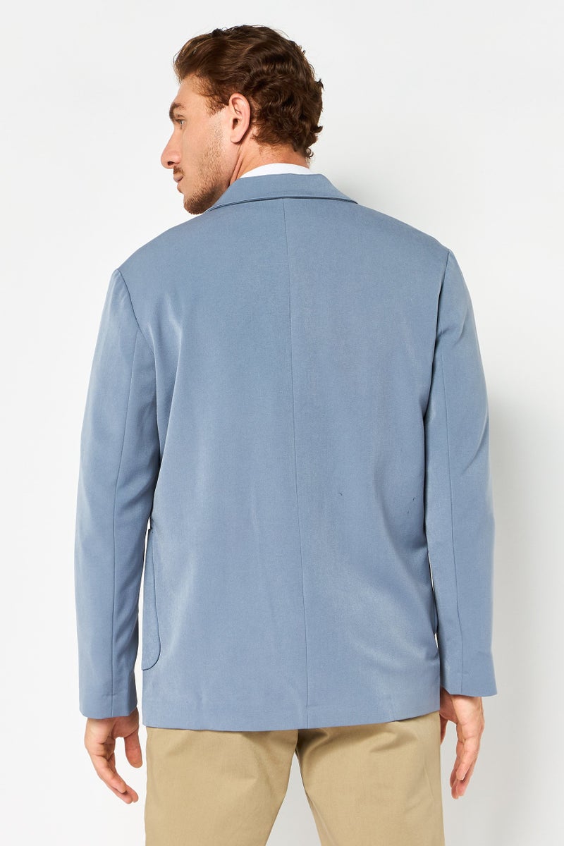 Selected Homme Men Drop Shoulder Regular Fit Plain Casual Blazer, Grey - Image 4