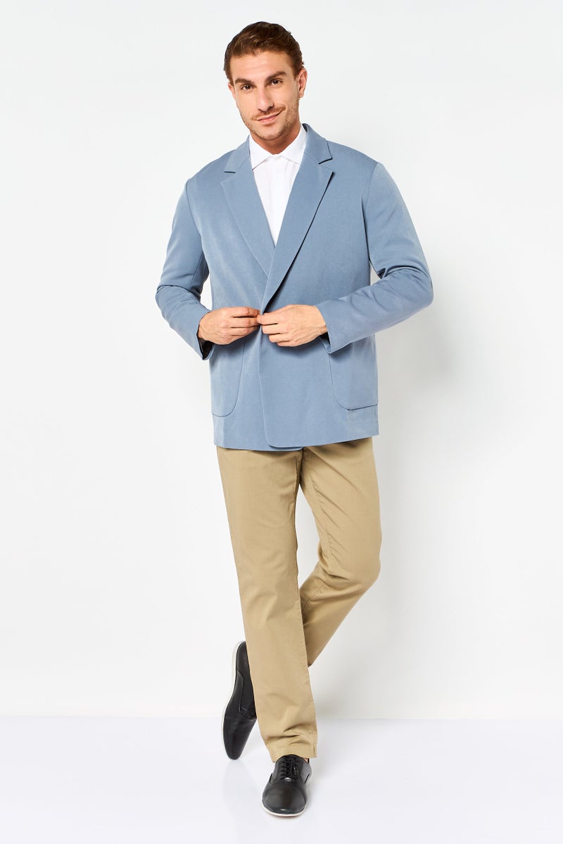 Selected Homme Men Drop Shoulder Regular Fit Plain Casual Blazer, Grey - Image 2