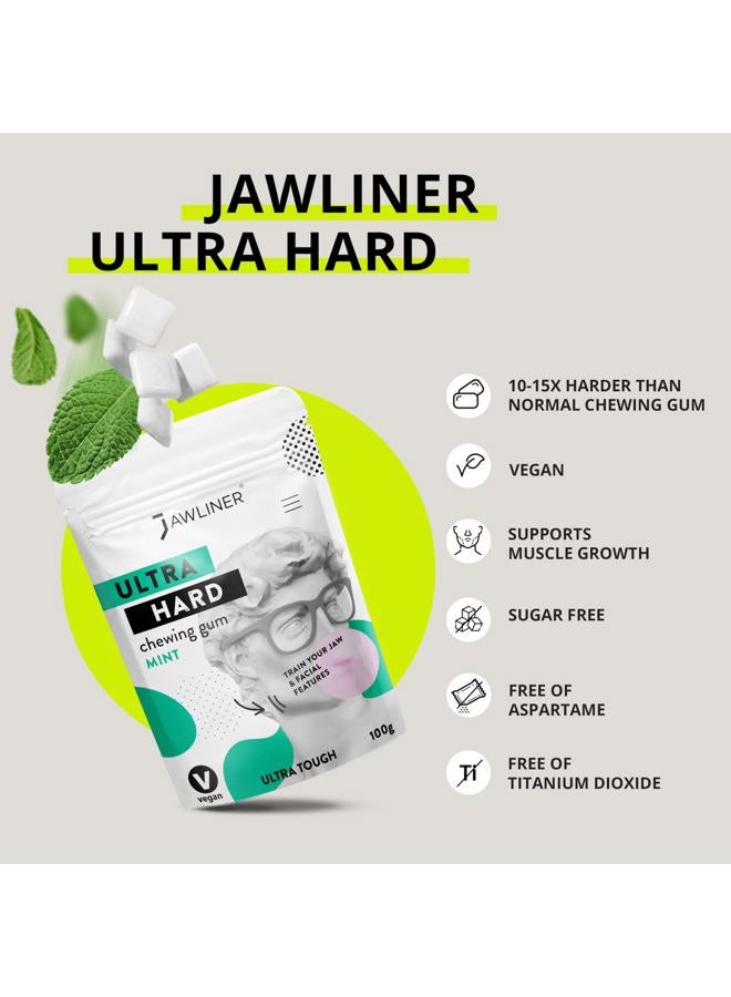 Jawliner ® - رواد أقوى علكة لتشكيل الفك اليدوية 15x أصعب تشمل تدريب لمدة 12 أسبوعًا - علكة صلبة بنكهة النعناع خالية من السكر - جهاز تمرين الفك لتقنية ميوينغ - علكة لتشكيل الفك (عبوة لمدة شهرين) - Image 2