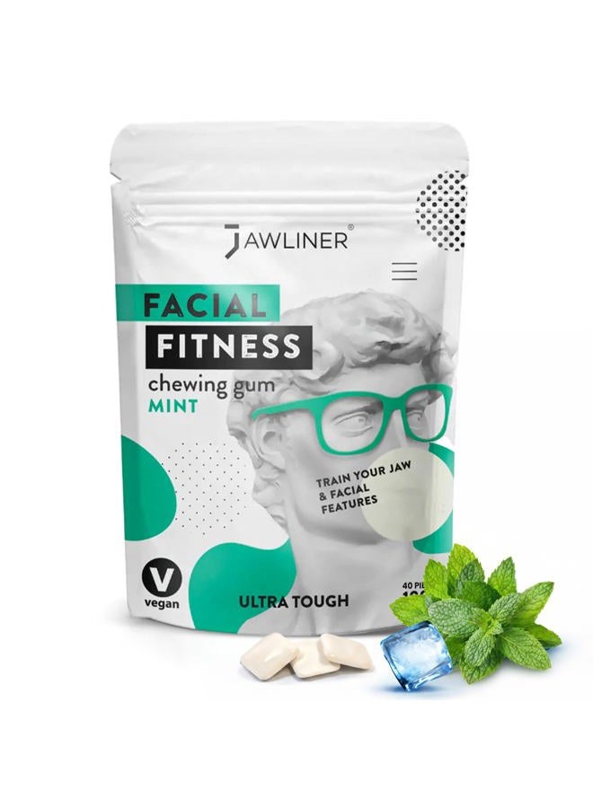 Jawliner ® - رواد أقوى علكة لتشكيل الفك اليدوية 15x أصعب تشمل تدريب لمدة 12 أسبوعًا - علكة صلبة بنكهة النعناع خالية من السكر - جهاز تمرين الفك لتقنية ميوينغ - علكة لتشكيل الفك (عبوة لمدة شهرين) - Image 1