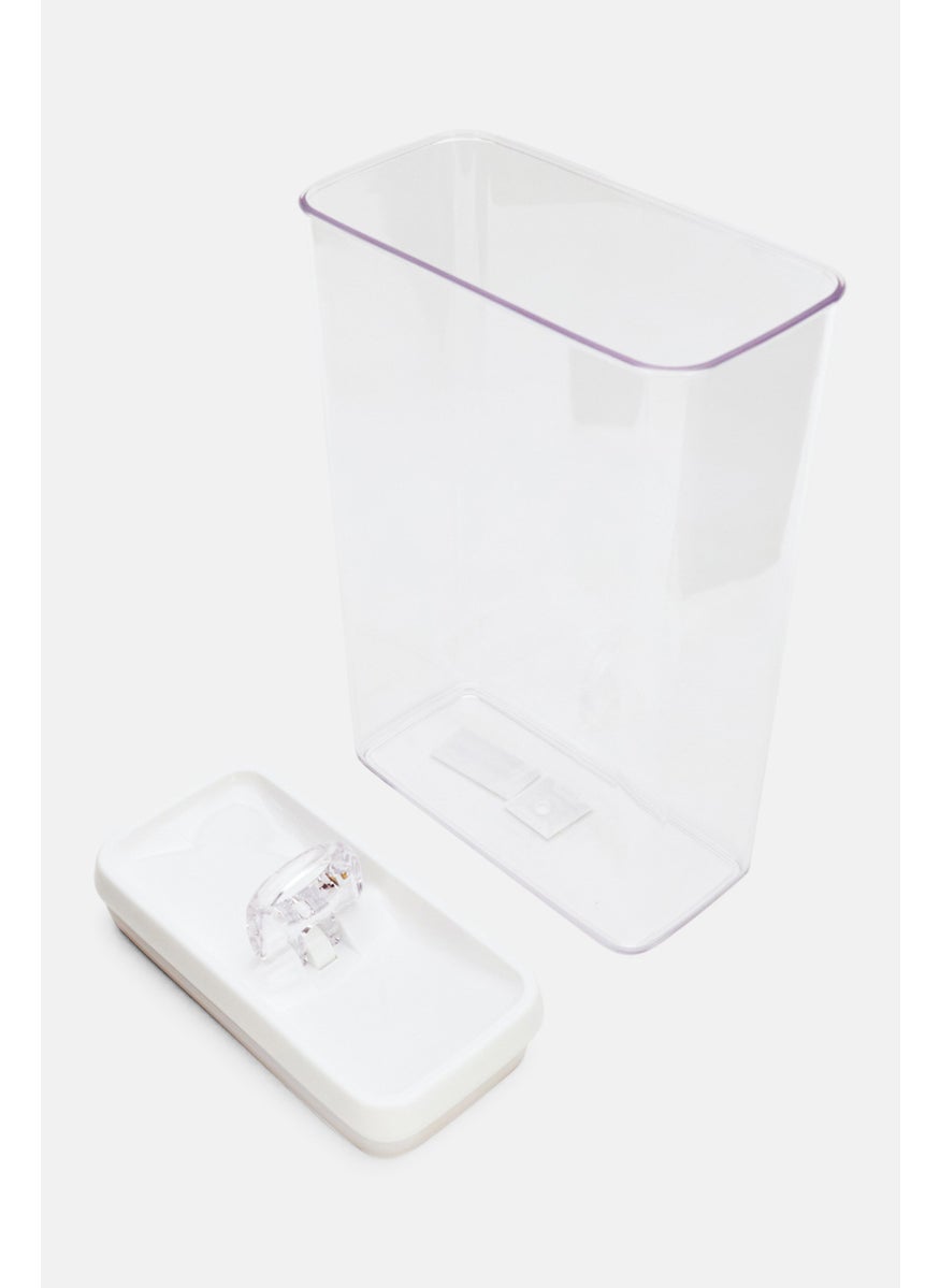Felli Rectangle Flip Tite Storage Container 4200ml, Transparent/White  - Image 3