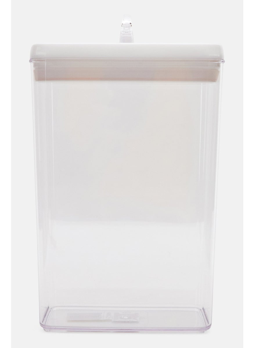 Felli Rectangle Flip Tite Storage Container 4200ml, Transparent/White  - Image 2