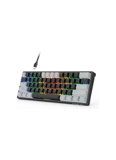 AULA F3261 RGB effect USB Mini Mechanical Gaming Keyboard Red Switch 61 Keys Wired Separated detachable cable for Mac Windows