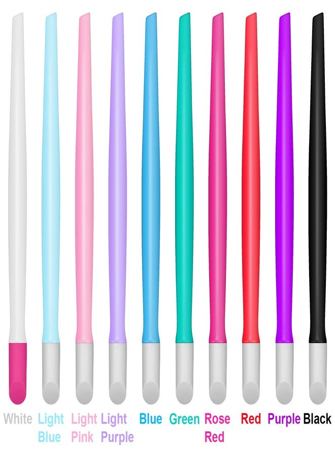 Yaomiao 100 Pcs Rubber Tip Nail Cuticle Pusher Bulk Tipped Plastic Handle Art Tool Assorted Color Nail Cleaner Stick for Men and Women Party Christmas Giving Birthday Gift - Image 4