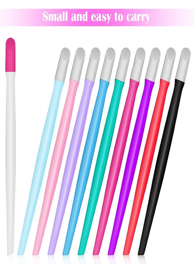 Yaomiao 100 Pcs Rubber Tip Nail Cuticle Pusher Bulk Tipped Plastic Handle Art Tool Assorted Color Nail Cleaner Stick for Men and Women Party Christmas Giving Birthday Gift - Image 3