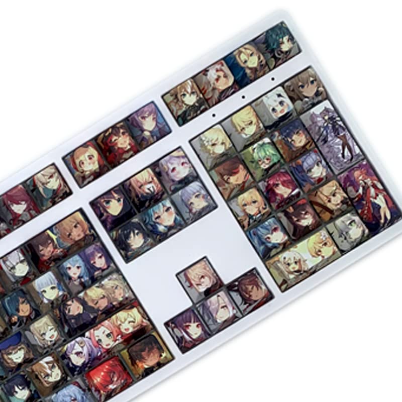 Hokeyio 132 Keys Genshin Impact Collection Many Character PBT DYE SUB Keycaps Set for ANSI 61 64 68 71 80 82 84 87 98 100 104 108 Keys Mechanical Keyboard OEM Profile Only KeyCaps - Image 3
