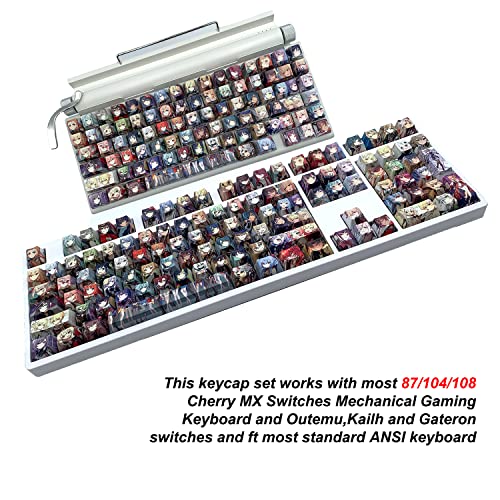 Hokeyio 132 Keys Genshin Impact Collection Many Character PBT DYE SUB Keycaps Set for ANSI 61 64 68 71 80 82 84 87 98 100 104 108 Keys Mechanical Keyboard OEM Profile Only KeyCaps - Image 5