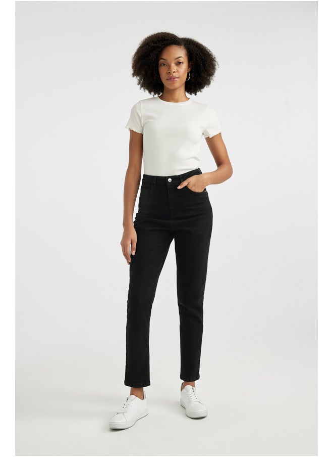 DeFacto Woman Comfort Mom Denim Trousers  - Image 2