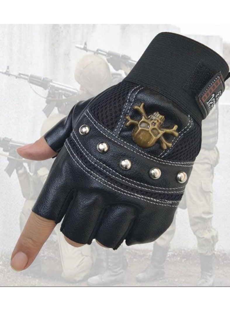 Half-finger gloves for gym and motorcycle riding 