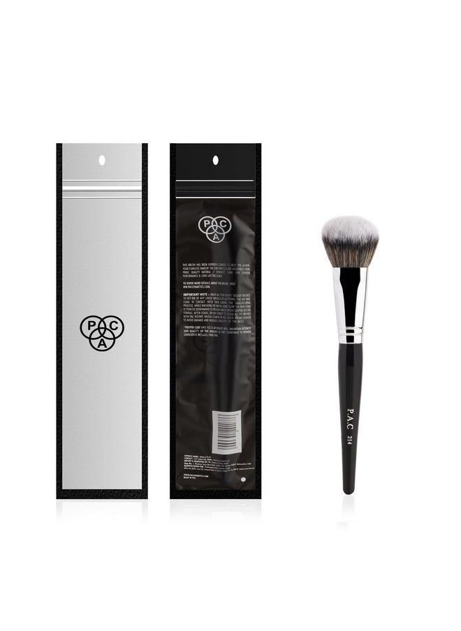 PAC - Blush Brush 214 Synthetic Bristle Makeup Brush Blending Brush For Setting Powder Formulation Medium Coverage Application Black 1 Brush - Image 1