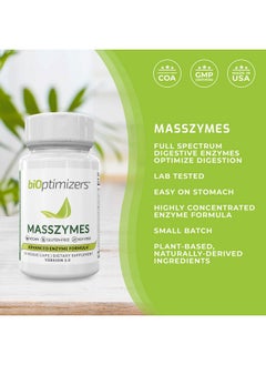 BiOptimizers Masszymes Complete Digestive Enzymes Supplement For Gut Health Bloating Relief For Men And Women Lipase Amylase Bromelain Digestive Enzymes (30 Capsules)  - Image 3
