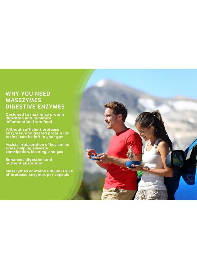 BiOptimizers Masszymes Complete Digestive Enzymes Supplement For Gut Health Bloating Relief For Men And Women Lipase Amylase Bromelain Digestive Enzymes (30 Capsules) - Image 4