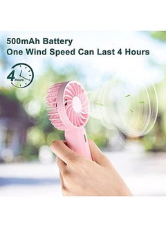 بادوم مروحة صغيرة محمولة تعمل بالبطارية، مروحة محمولة شخصية صغيرة، سرعة قابلة للتعديل، مروحة USB قابلة لإعادة الشحن للأطفال والفتيات والنساء والرجال، المنزل والمكتب، والأماكن المغلقة، والسفر، باللون الوردي  - Image 4