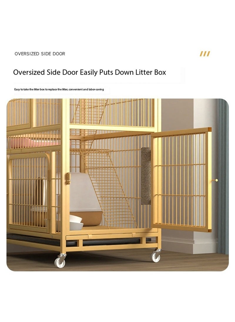 GT-Wheel Cat cage Playpen Box Pet Dog Cages Enclosure Adjustable with Leak Proof Pan and Locking Wheels(3-Tier)  - Image 5