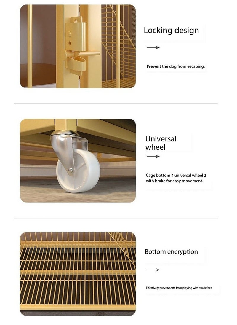 GT-Wheel - Cat cage Playpen Box Pet Dog Cages Enclosure Adjustable with Leak Proof Pan and Locking Wheels(3-Tier) - Image 1