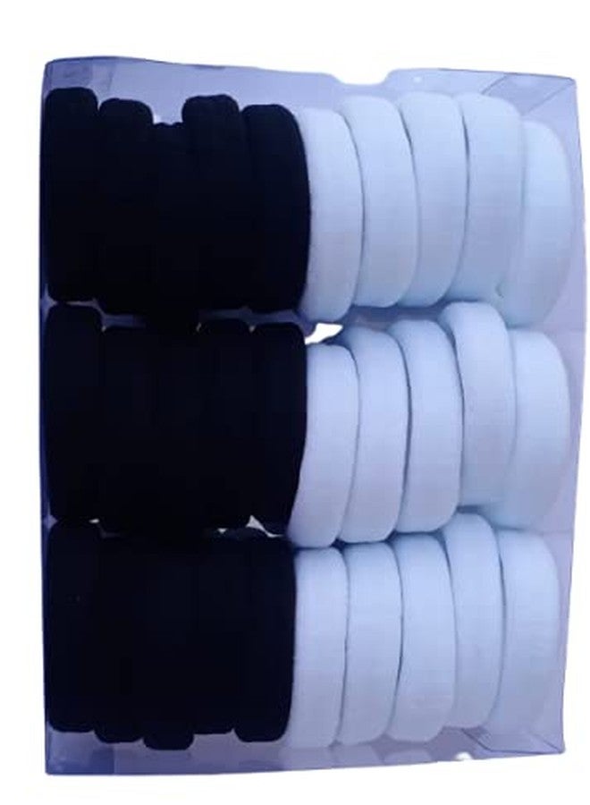 SBS Hair Rubber Band For Women & Girl's (Plane Black & White Colour) Pack of 30 - Image 5