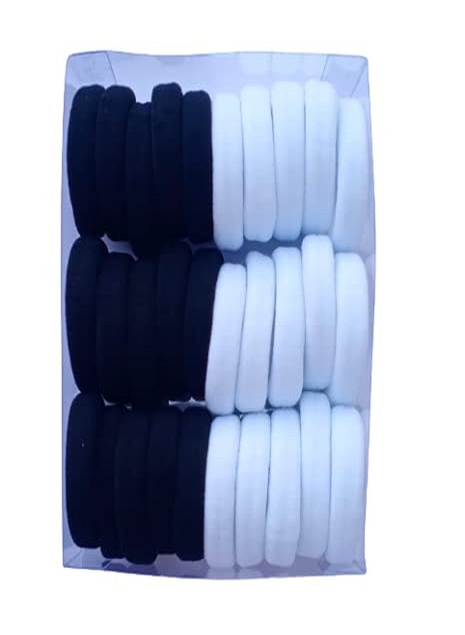 SBS Hair Rubber Band For Women & Girl's (Plane Black & White Colour) Pack of 30 - Image 1
