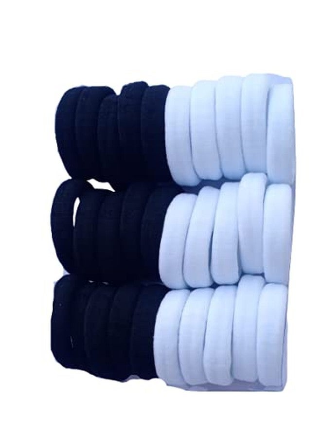 SBS Hair Rubber Band For Women & Girl's (Plane Black & White Colour) Pack of 30 - Image 4