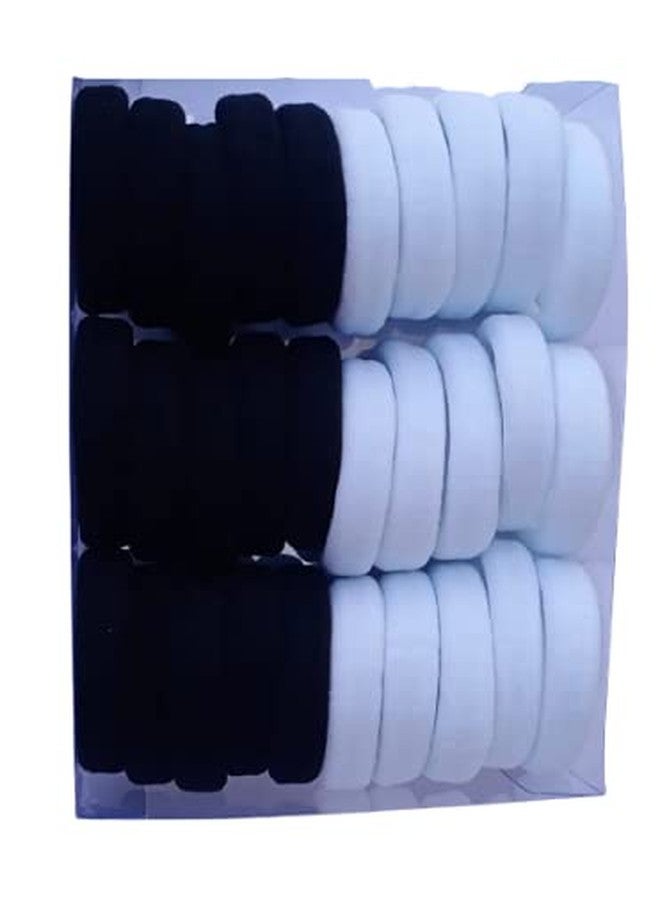 SBS Hair Rubber Band For Women & Girl's (Plane Black & White Colour) Pack of 30 - Image 2