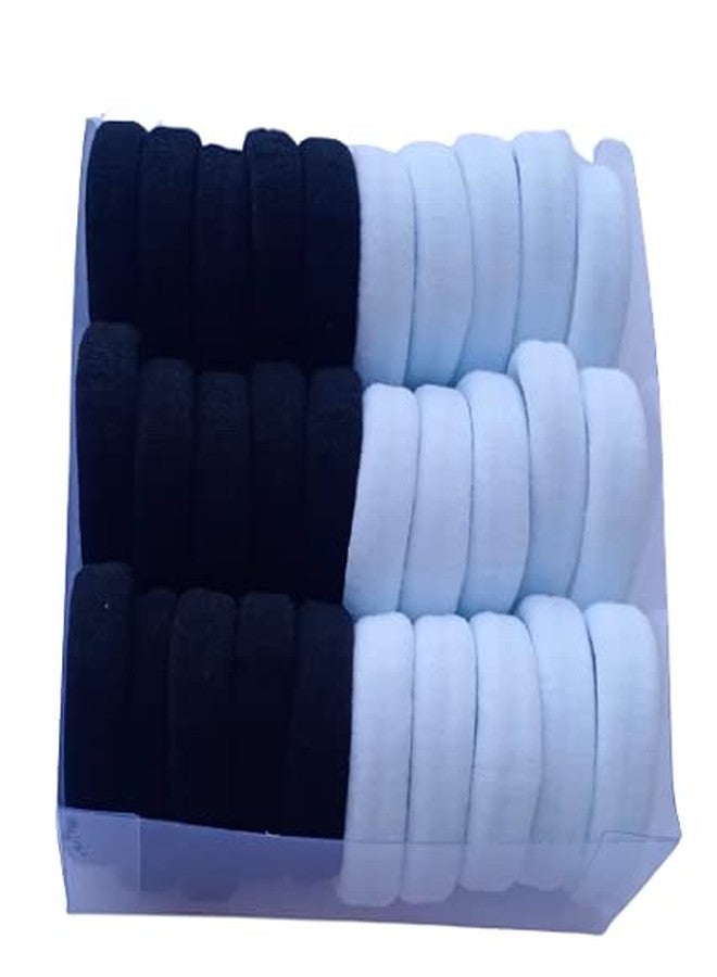 SBS Hair Rubber Band For Women & Girl's (Plane Black & White Colour) Pack of 30 - Image 3