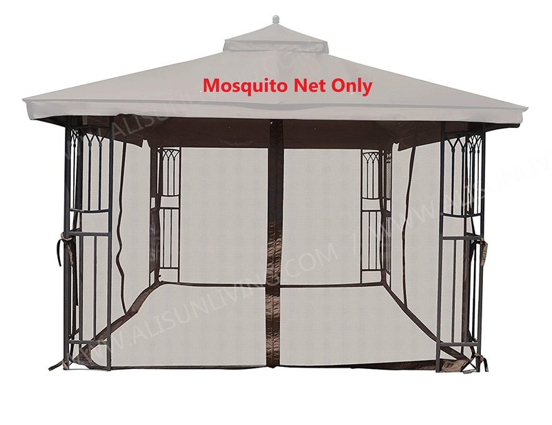 ALISUN Universal 12' x 12' Gazebo Mosquito Netting (Brown) - Image 1