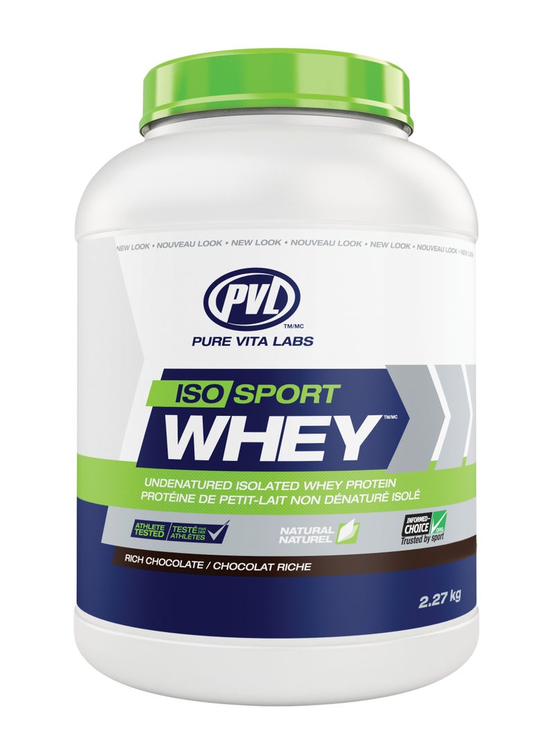 PVL Natural Series ISO Sport Whey 2.27kg - Rich Chocolate - Image 1