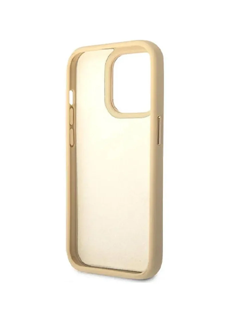 GUESS iPhone 16 Pro Max PU Croco Hard Case with Script Logo / Slim Profile/ Easy Snap-On/ Comfortable Grip - Gold