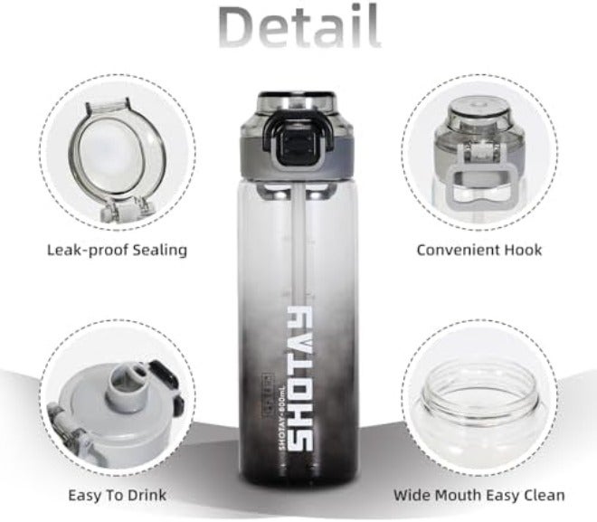 SHOTAY Sports Water Bottles 1 L/32 oz BPA Free And Leakproof, Fast Flow With Removable Straw, Gym Water Bottle For School, Fitness And Outdoor Sports  White. - Image 5