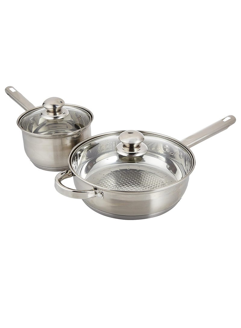 Wilson طقم أواني طهي ويلسون من الفولاذ المقاوم للصدأ مكون من 12 قطعة - كسرولة، قدر، مقلاة | متينة بمقبض من الفولاذ المقاوم للصدأ - Image 3