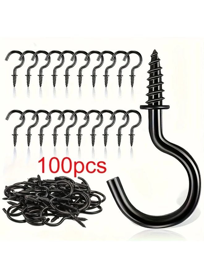 Black Ceiling Hooks 100pcs For Hanging Plants Lamps Outdoor Decor - Image 1