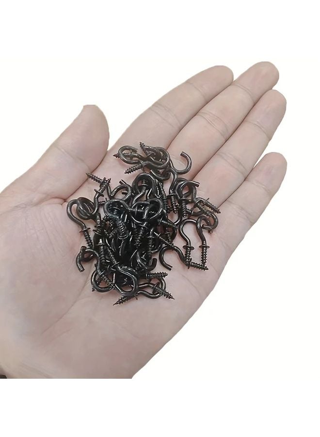 Black Ceiling Hooks 100pcs For Hanging Plants Lamps Outdoor Decor - Image 3