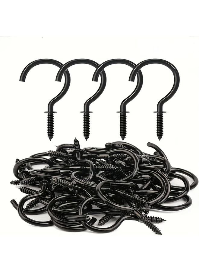 Black Ceiling Hooks 100pcs For Hanging Plants Lamps Outdoor Decor - Image 2