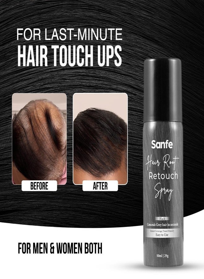Sanfe Hair Root Retouch Up Spray | Instant Grey Coverage | Natural-Looking Finish | Smudge-Proof | Quick Dry | For Women & Men | Easy-to-Use Hair Color Touch Up Spray for Roots, 50ml - Image 3