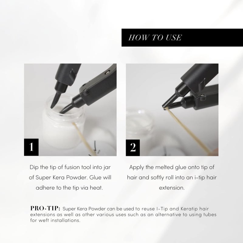 The Hair Shop 28g Hair Extension Keratin Glue Powder for Hot Fusion, K Tip, U-Tip, I-Tip, Keratip, Shrinkies Extensions Tool for Re-Tipping Hair Extensions for Reuse and Reinstallation - Image 3