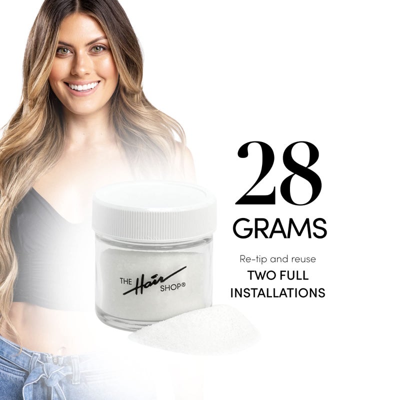The Hair Shop 28g Hair Extension Keratin Glue Powder for Hot Fusion, K Tip, U-Tip, I-Tip, Keratip, Shrinkies Extensions Tool for Re-Tipping Hair Extensions for Reuse and Reinstallation - Image 4