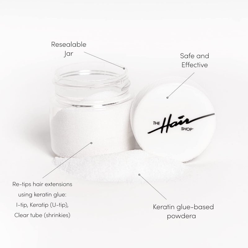 The Hair Shop 28g Hair Extension Keratin Glue Powder for Hot Fusion, K Tip, U-Tip, I-Tip, Keratip, Shrinkies Extensions Tool for Re-Tipping Hair Extensions for Reuse and Reinstallation - Image 5