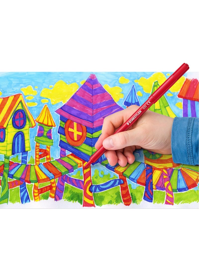 ستدلر قلم نوريس كلوب برأس رفيع من الألياف - عبوة من 12 قلمًا، ألوان متنوعة - Image 2