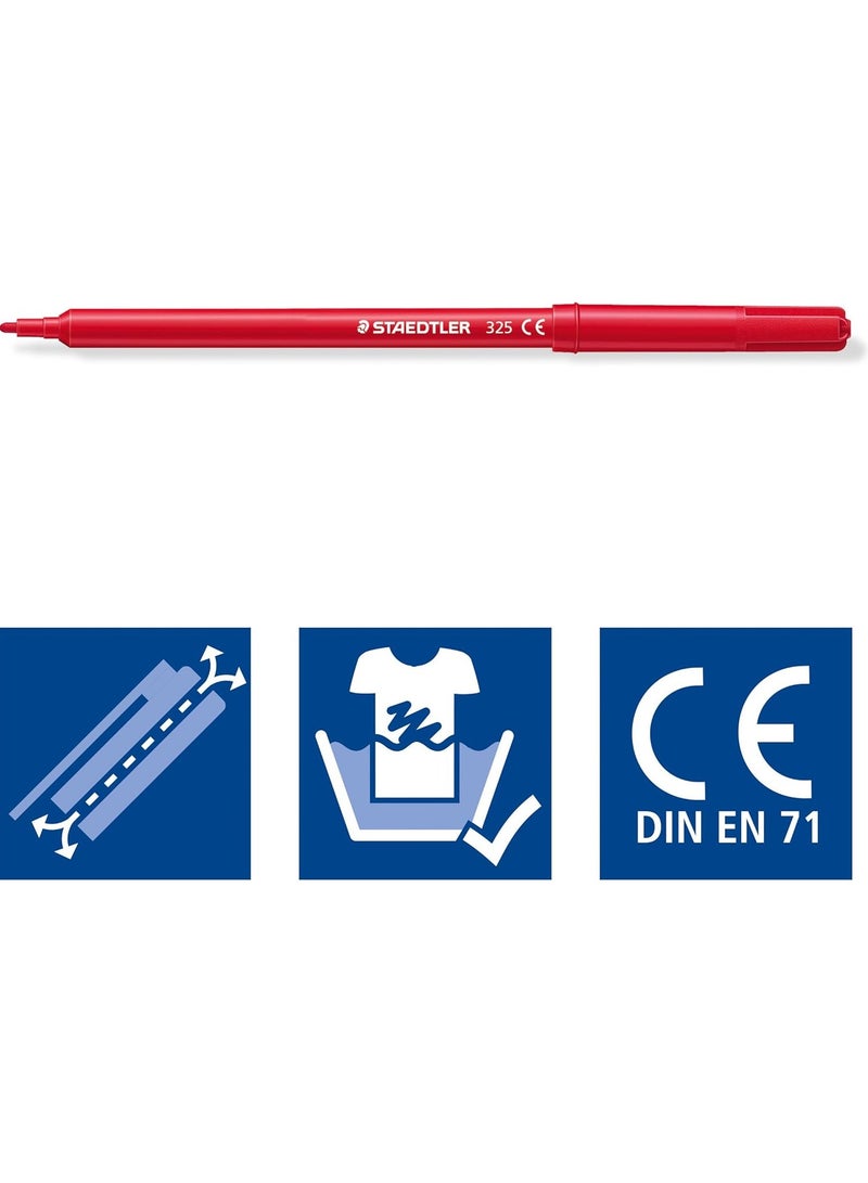 ستدلر قلم نوريس كلوب برأس رفيع من الألياف - عبوة من 12 قلمًا، ألوان متنوعة - Image 5