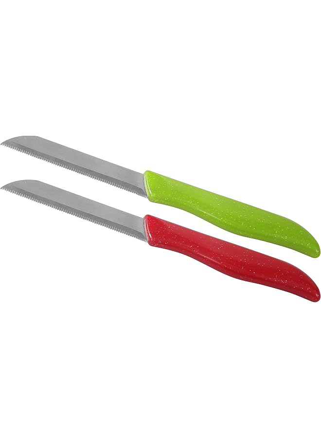 2Pcs Fruit Knife - Stainless Steel Fruit Knife Set Razor Sharp Blades | Ultra Sharp Cooking Knives | Dishwasher Safe | Perfect for Carving & Chopping