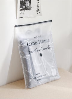 LUNA Home King size 6 piece without filler bedding set  Grey and white sakura reversible design duvet cover.  - Image 5